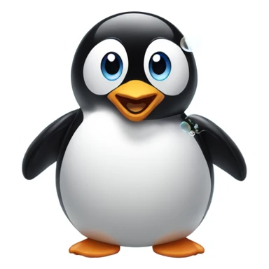 Penguin blowing bubbles sticker