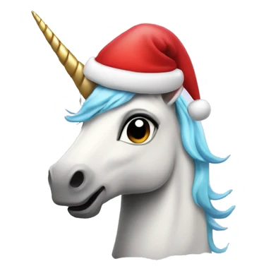 Unicorn wearing a Santa hat sticker