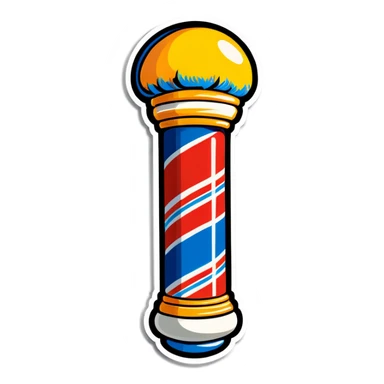 Cartoon barber pole & arms & feet sticker