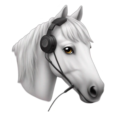 Horse with headphones sticker