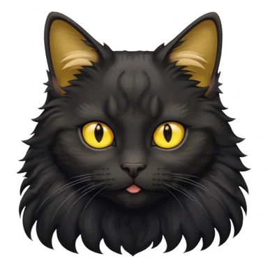 maincoon black cat with yellow eyes sticker