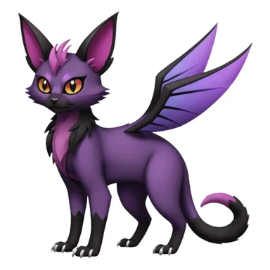 dark edgy dull pointy edgy Noivern-Noibat-Purloin-Torracat-Lykoi-Caracal-cat-Fakemon-fusion-hybrid-creature sticker