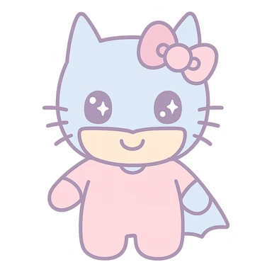 batman in a hello kitty costume, adorable and cute sticker