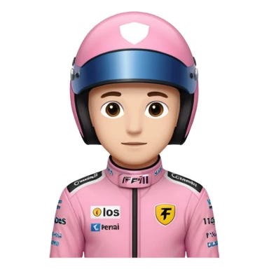 Charles Leclerc wearing pink F1 racing suit sticker