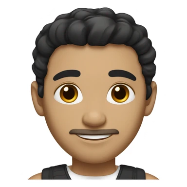 A morrocan dude with white skin and black hair and brown eyes and degrade haircut sticker