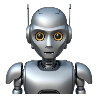 a robot writing with a pencil sticker