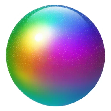 Sparkly iridescent rainbow-gradient orb sphere sticker