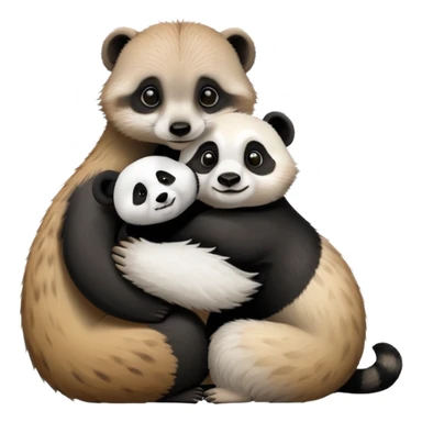 Meerkat hug a panda sticker