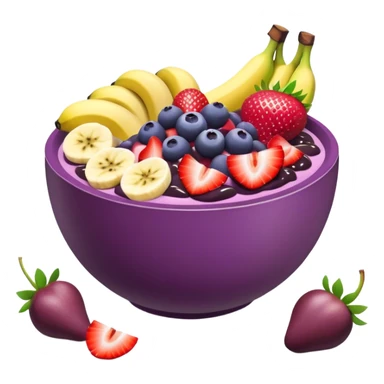 Açaí bowl with bananas and strawberries  sticker