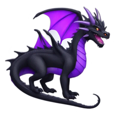 A black dragon with purple horns sticker