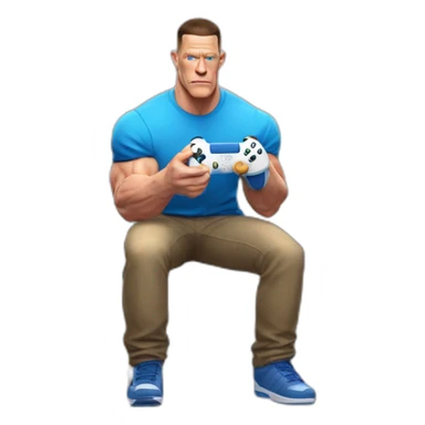 John Cena playing ps5 sticker