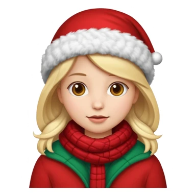 Christmas girly emoji of winter chill sticker