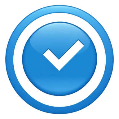 blue tick inside a blue circle sticker