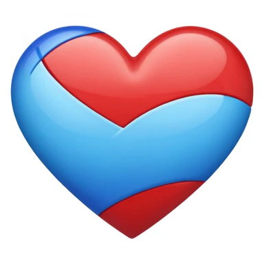 Red and  blue mix heart emoji  sticker