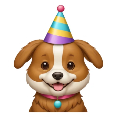 dog with party hat  sticker