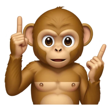 a monkey sticking out the middle finger sticker
