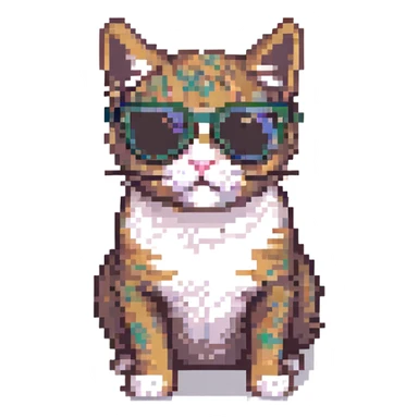 cat wearing sunglasses sticker