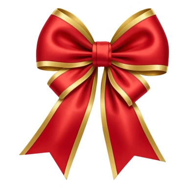 Red christmas bow with gold sticker