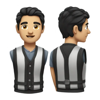 handsome man with vest, black hair sticker