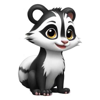 Cute skunk-panda-raccoon-ferret-cat-hybrid full body sticker