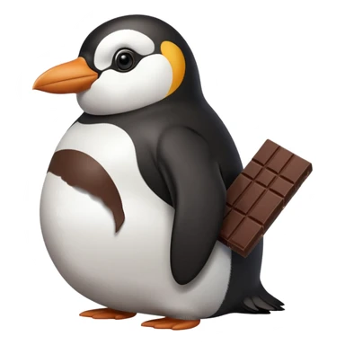 Fat Penguin Eating Chocolate sticker