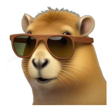 Capybara with sunglasses sticker