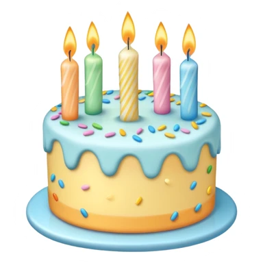 1 layer pastel birthday cake sticker