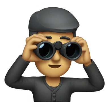 man binoculars sticker