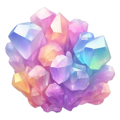 One Pastel iridescent rainbow crystal clusters sticker
