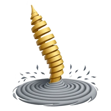 A slender grey tornado spiraling upward from the ground sticker