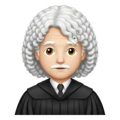 judge with white curly wig sticker