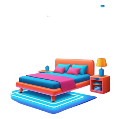 room decorated with neon lights sticker