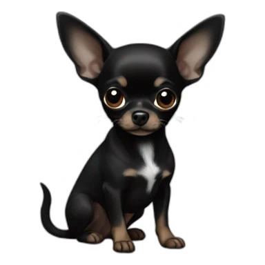 All Black Chihuahua black black sticker