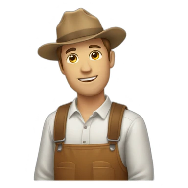 Homme sur une vache sticker