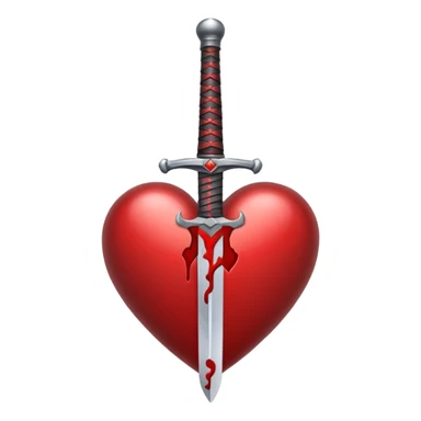 Sword inside a heart sticker