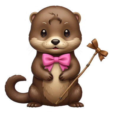 otter with a bow sticker