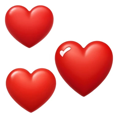 small red heart next to big red heart sticker