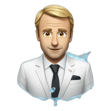 Macron with drops of water sticker