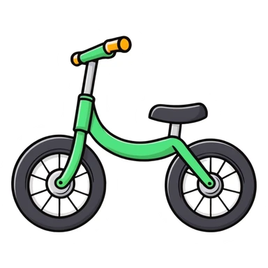 small bike for kids, four wheels, cartoon style sticker