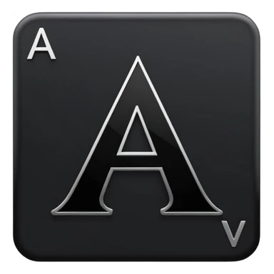 Letter A and Spade Suit symbol below sticker
