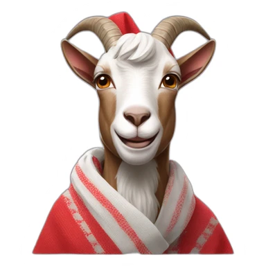 goat wearing red Keffiyeh sticker