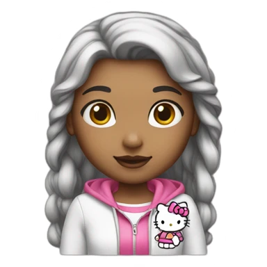 A girl wearThe hello kitty skert sticker