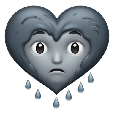 heart with a dark rain cloud sticker
