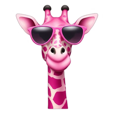 pink giraffe with sunglasses sticker