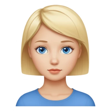 Mujer pelo rubio y muy corto ojos azules cara redonda sticker