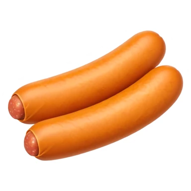 orange cylindrical pieces sausage shaped on each end with no lines sticker