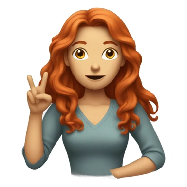 Red headed woman with long hair gesturing “I have no idea” sticker