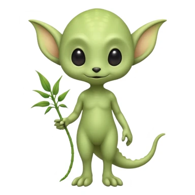 full body ...cute peacefull alien furry with 2 legs ....stands upright and looks intelligent ...wears clothing. not green..looks happy and cuddly... doesnt have eyes on face, there is a stalk coming from top of head with a single large eye sticker