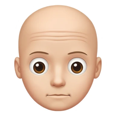 TINY BUILT MAN BALD HEAD cross eyes sticker