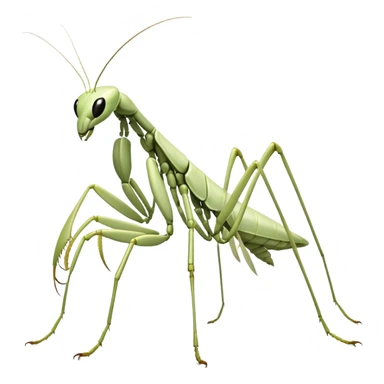 White bipedal mantis sticker